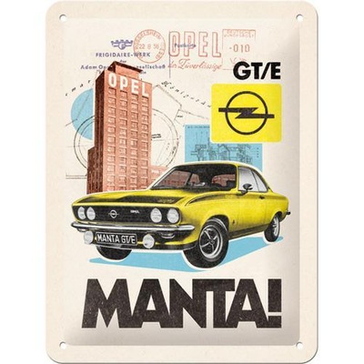 PLACA REGALO PLAKAT 15X20 OPEL MANTA GT-E  