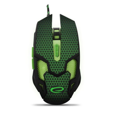 Mysz przewodowa Esperanza MX207 Cobra optyczna Gaming 6D USB czarno-zielona