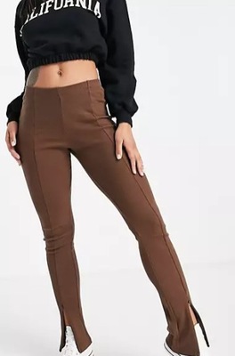 TOPSHOP LEGGINSY PRĄŻKOWANE Z ZAMKAMI 38 1VAH