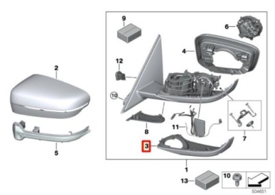 Корпус правого нижний зеркало bmw 3 g20 фото №1