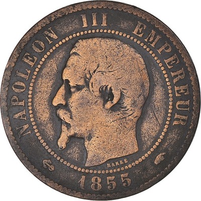 Moneta, Francja, Napoleon III, 10 Centimes, 1855,