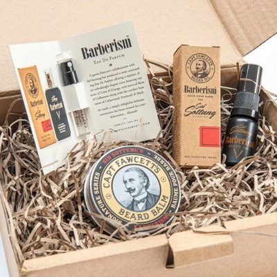 Captain Fawcett's zestaw Barberism: olejek do brody, balsam i perfumy