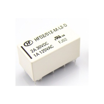 Przekaźnik bistabilny 2-cewkowy HFD2-012-M-L2-D 12V 2A 2-styki przełączne /
