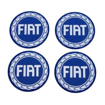 Emblemat mały Fiat niebieski na kołpak 55mm