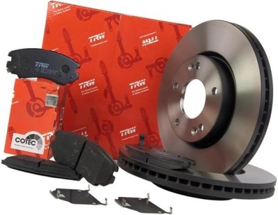 Trw тормозные диски + тормозные колодки перед hyundai sonata v 280mm фото №1