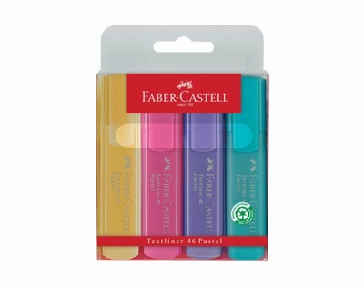 ZAKREŚLACZE FABER-CASTELL W ETUI 4 sztuki