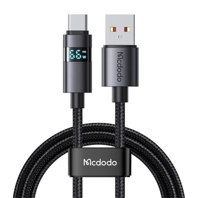 Mcdodo CA-6520 Wytrzymały Kabel Przewód USB-A Do USB-C Wyświetlacz LED 1.2m