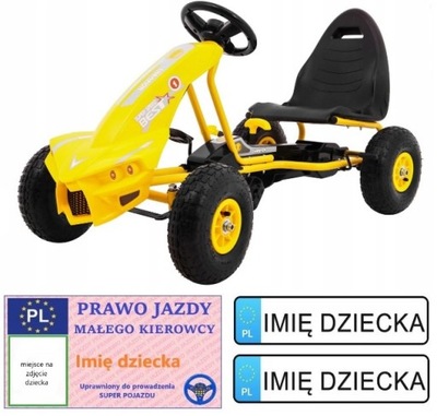 GOKART Champion NA PEDAŁY POMPOWANE KOŁA HAMULEC