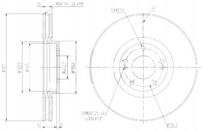Тормозные диски ham. 2szt hyundai p. santa fe 06- ix55 08- фото №1