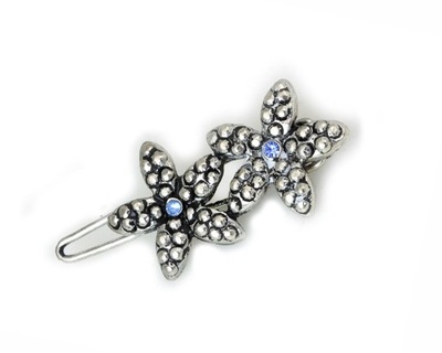 MAŁA SPINECZKA DO WŁOSÓW SPINKA VINTAGE METALOWA W STARYM STYLU KWIATEK