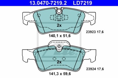 КОЛОДКИ ГАЛЬМІВНІ ATE CERAMIC ATE 13.0470-7219.2