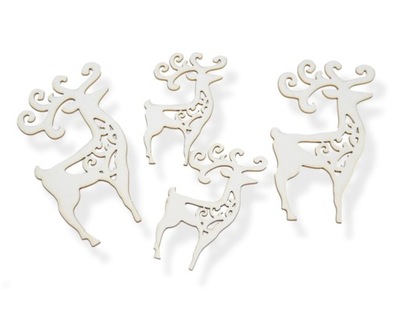 Renifer Ażur jelonek 4szt 9cm i 6,5cm