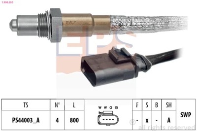 1-998-250 SONDA LAMBDA SKODA OCTAVIA 2,0TSI 15-  