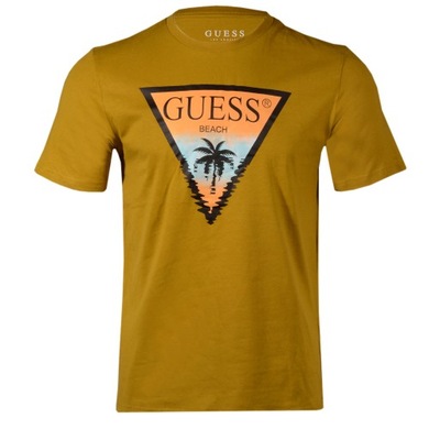 T-Shirt Męski GUESS Logo W1BQ01 K68I1 Zielony