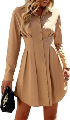 Sukienka szmizjerka marszczona elegancka XL 42