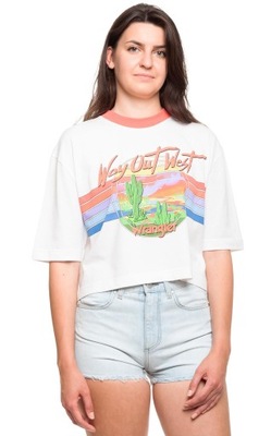 WRANGLER t-shirt white CROP 80'S BOY TEE _ S