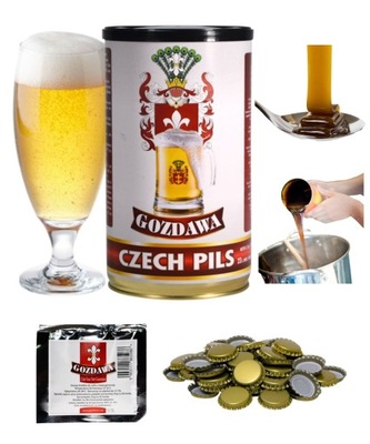 23L PIWO DOMOWE CZECH PILS DROŻDŻE BREWKIT KAPSLE