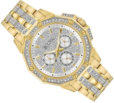 NOWY ZEGAREK MĘSKI BULOVA 98C126 WIECZOROWY PREMIUM Z KRYSZTAŁAMI SWAROVSKI