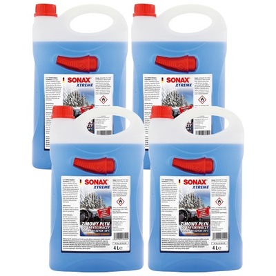 4x Zimowy Płyn do Spryskiwaczy 4L Sonax 232405 Xtreme + lejek