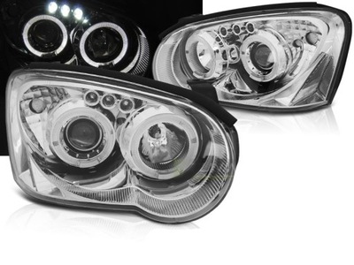 Лампы subaru impreza ii gd 03-05 angel eyes хром фото №1
