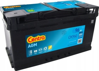 АКУМУЛЯТОР CENTRA CK950 CK960 AGM 12V 96AH 850A P+ НОВИЙ МОДЕЛЬ