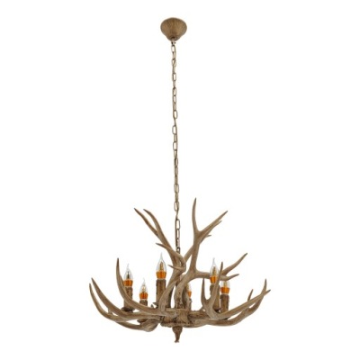 LAMPKI WISZĄCE POROŻE 6-ŚWIATŁO ŻYRANDOL 220V E14 ŚWIATŁO MONTOWANE NA SUFICIE