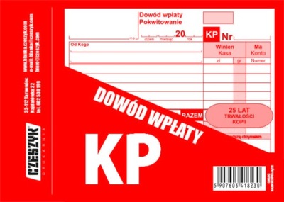 Druki KP Dowód Wpłaty