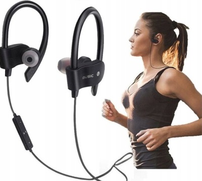Słuchawki bezprzewodowe-czarne BLUETOOTH sportowe