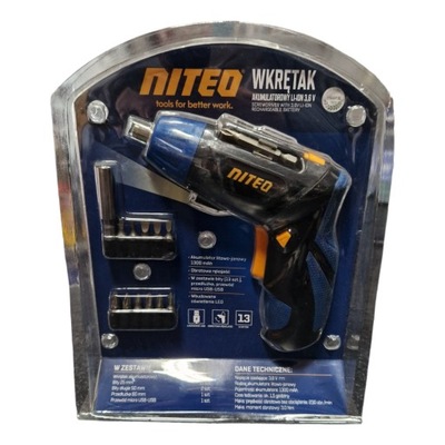 Wkrętak Akumulatorowy LI-ION NITEO LIOCD0136-22 || ZESTAW