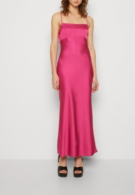 Sukienka satynowa Abercrombie&Fitch różowa XS