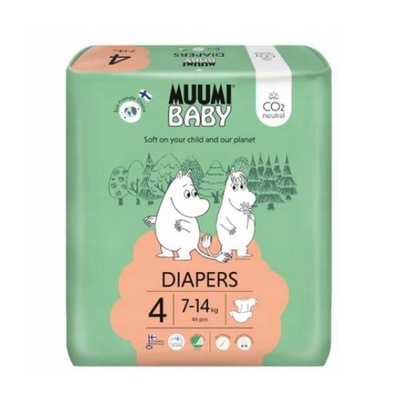 MUUMI Baby Pieluchy Diapers 4 (7-14kg), 46 sztuk