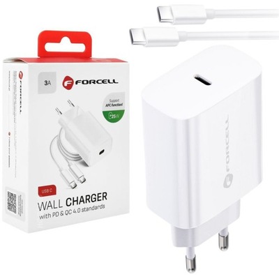 Ładowarka Sieciowa USB-C PD QC AFC 25W Kabel USB-C