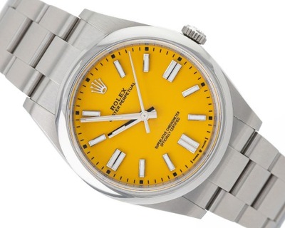 ROLEX OYSTER PERPETUAL YELLOW DIAL REF. 124300 FULL SET 2021