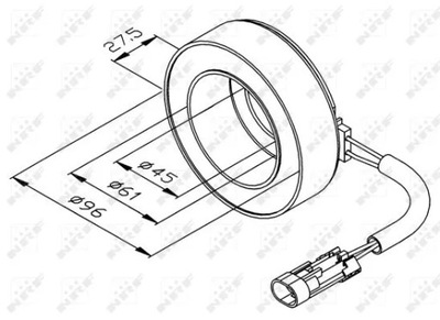 BOBINA COMPRESOR 12V SANDEN SD7V16 OPEL NRF  