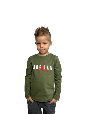 Koszulka Dziecięca Z Nadrukiem Jordan Długi Rękaw Bawełniana Super Jakość