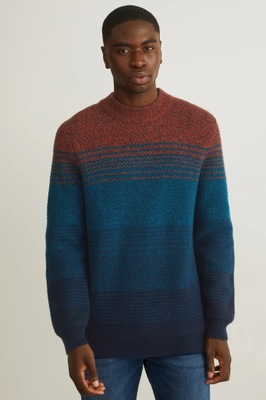 C&A ciepły sweter wełniany regular fit męski L