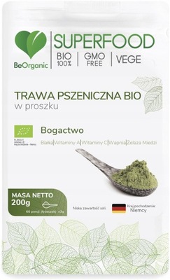 BEORGANIC Trawa Pszeniczna BIO Proszek 200 g