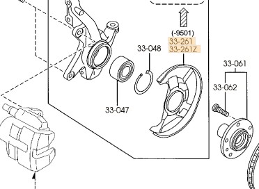 Захист диск перед права mazda cx-7 cx-9 06-15 фото №1