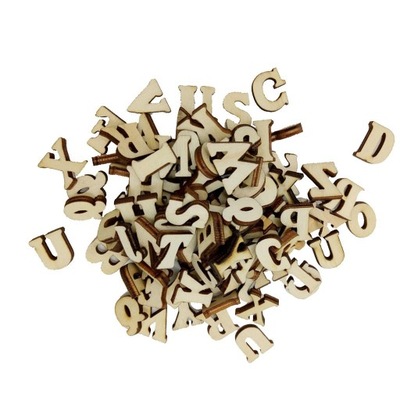 100x drewniane litery alfabetu drewnianego mała pisownia