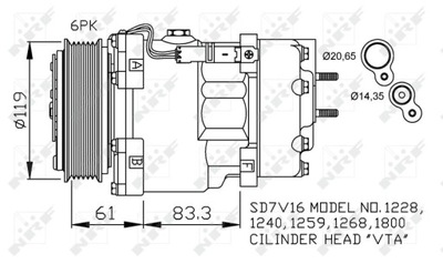 КОМПРЕССОР КОНДИЦИОНЕРА PEUGEOT SD7V16 NRF32198