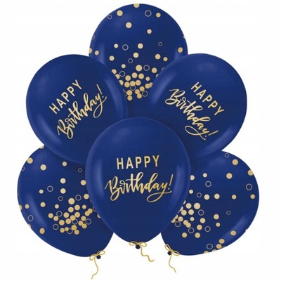 BALONY na Urodziny HAPPY BIRTHDAY Balony Urodzinowe - 6szt