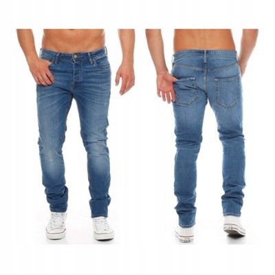 Nowa Spodnie Meskie Jeans Slim Niebieski
