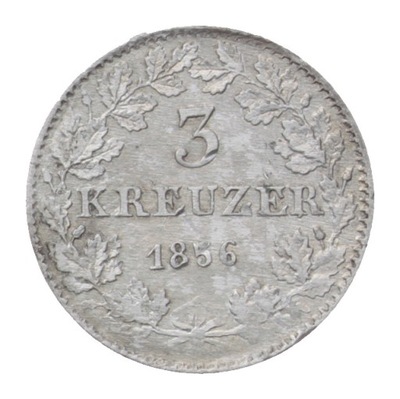 [M10658] Niemcy 3 kreuzer 1856 Frankfurt