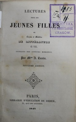 Lecture pour les Jeunes Filles 1842 r.