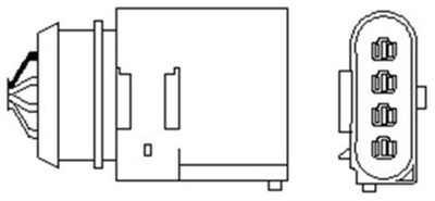 SONDA LAMBDA AUDI/SEAT/SKODA 4 PRZEWODY, 800MM, 9 OHM, 6W-7W, PLANARNA  