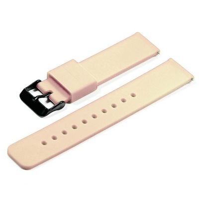 Pasek do zegarka silikonowy 16mm różowy pudrowy róż b/b