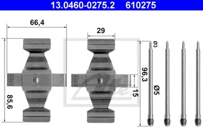 SET ACCESSORIES PADS BRAKE 13.0460-0275.2  