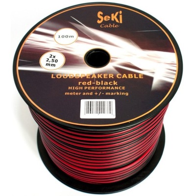 KABEL GŁOŚNIKOWY 2X2,50MM2 100M SEKI