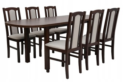 Drewniany stół w zestawie z 6 krzesłami