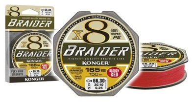 PLECIONKA KONGER BRAIDER X8 BLOODY RED 0,14 - 150m